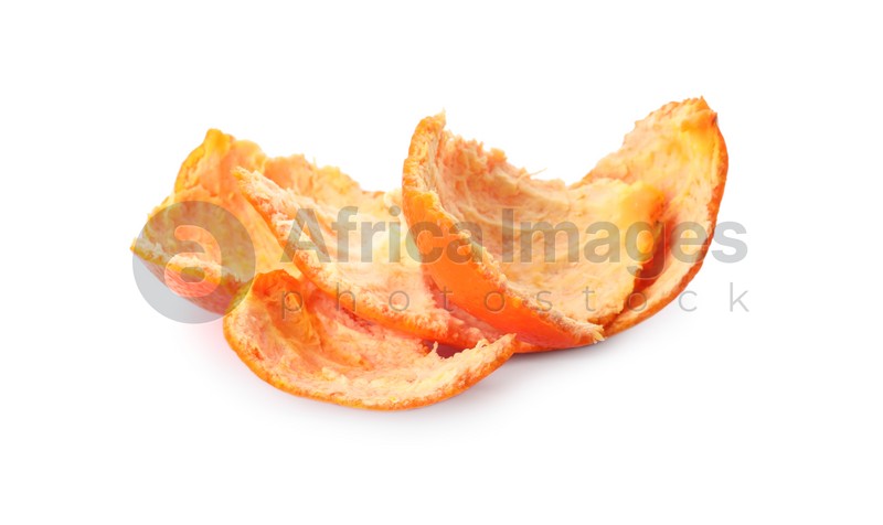 Tangerine Peel On White Background Composting Of Organic Waste Stock