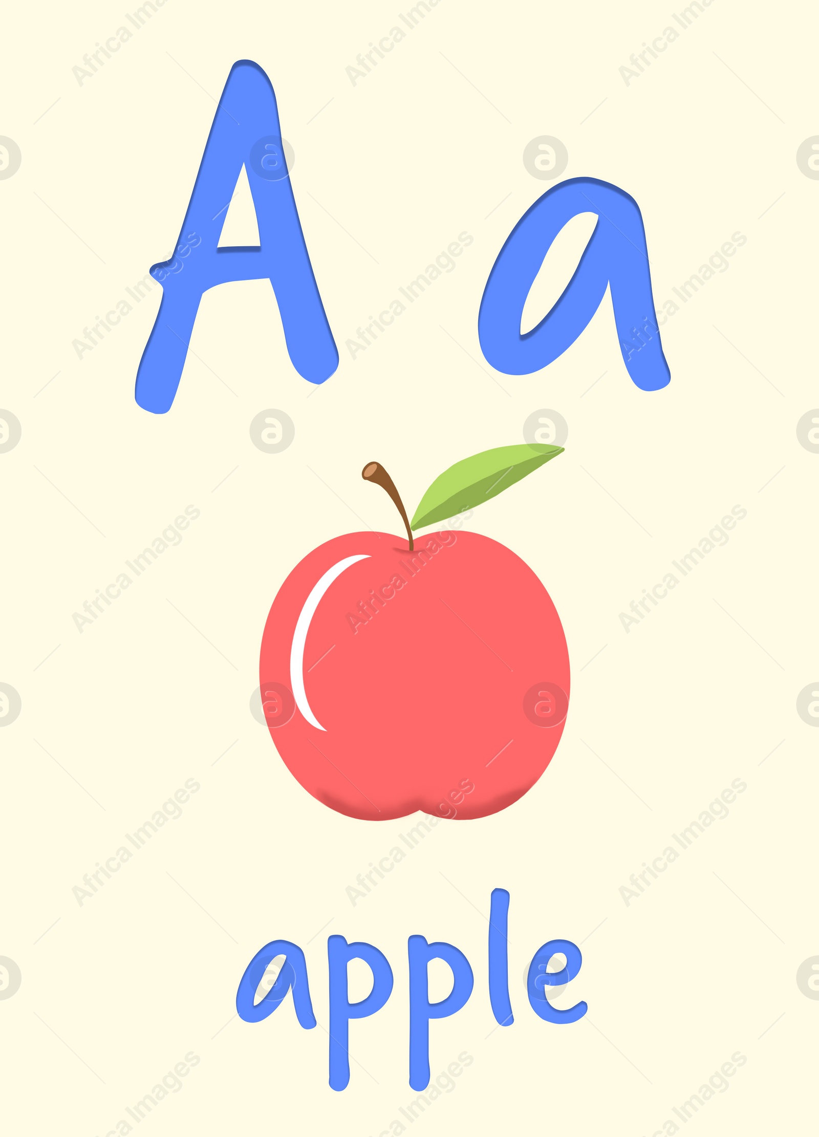 learning-english-alphabet-card-with-letter-a-and-apple-illustration